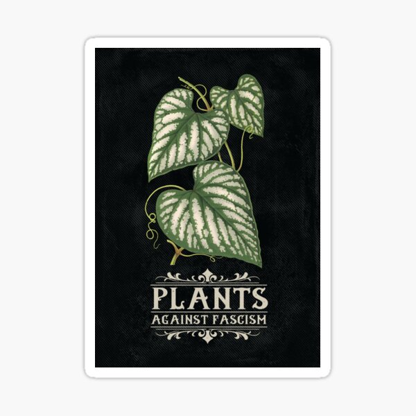 Item preview, Antifascist Plants | Colorful Artwork | Beige Lettering designed and sold by VintagePlantJoy.