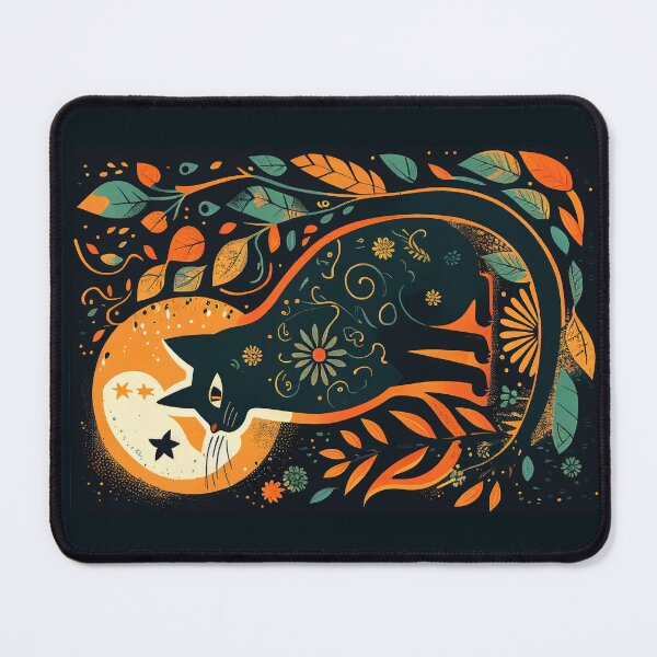 Item preview, Boho Cat 102 Abstract Art Print Painting Wall Decor designed and sold by winterkitty88.