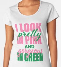 Ich sehe Pretty in Pink aus Premium Rundhals-Shirt