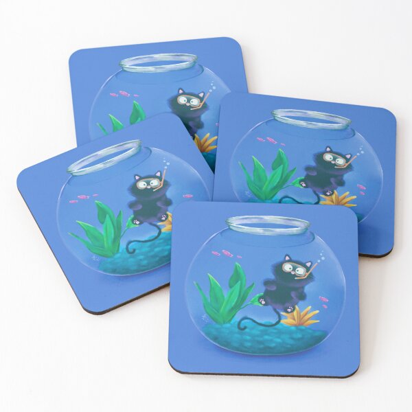 Item preview, Smudge Goes Fish Bowl Snorkeling - Blue  designed and sold by mwkairos.
