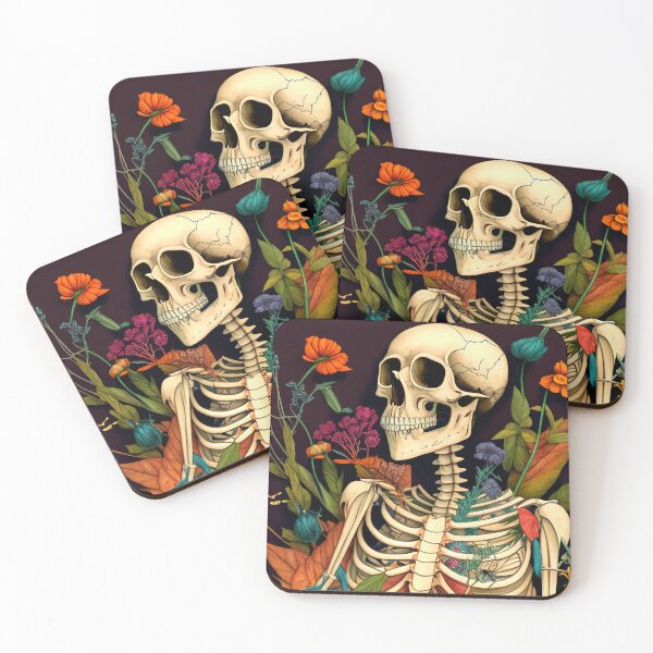 Item preview, Bones and Botany - A Delicately Detailed Skeleton with Flowers designed and sold by ZickDezine.