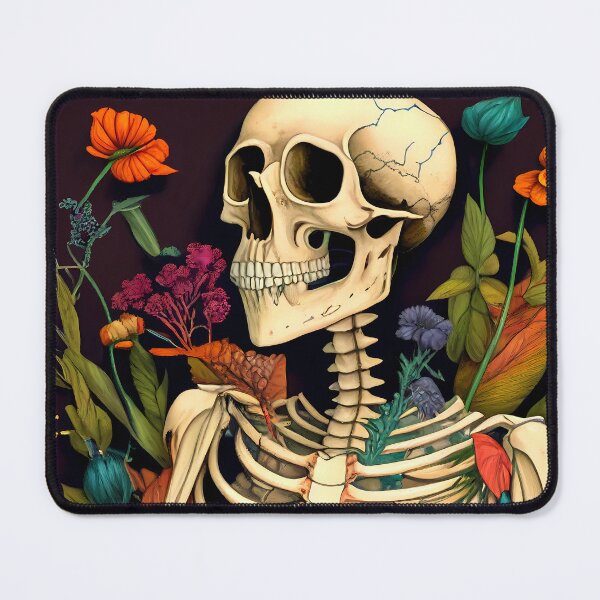Item preview, Bones and Botany - A Delicately Detailed Skeleton with Flowers designed and sold by ZickDezine.