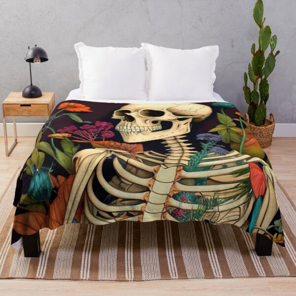 Item preview, Bones and Botany - A Delicately Detailed Skeleton with Flowers designed and sold by ZickDezine.