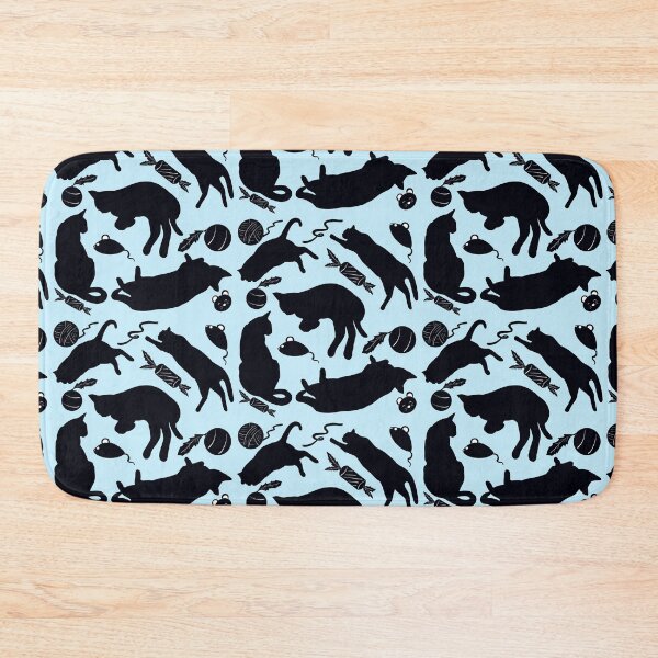 Item preview, Black Cat Silhouette With Blue Background  designed and sold by missmann.