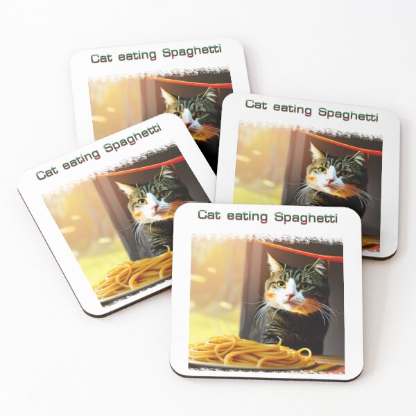 Item preview, Cat eating Spaghetti designed and sold by Ponsak.