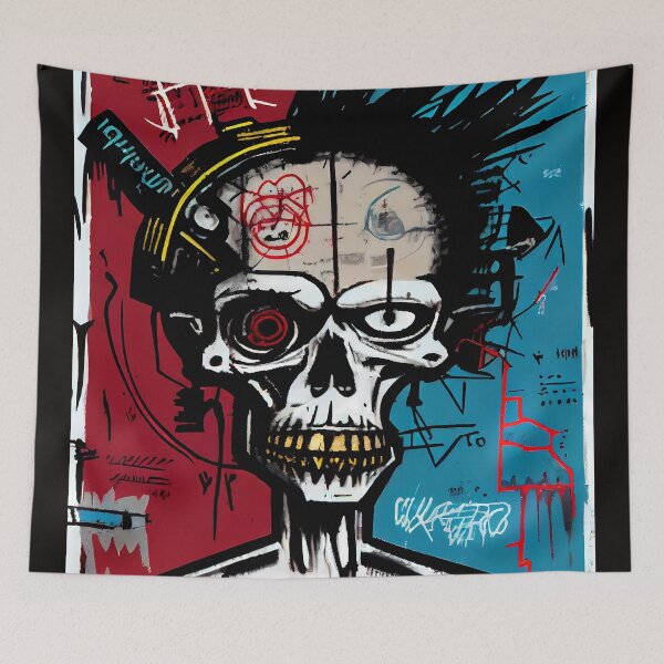 Item preview, Skull Graffiti Abstract Symphony - Neo Expressionism Graffiti Fusion Artwork designed and sold by ZickDezine.