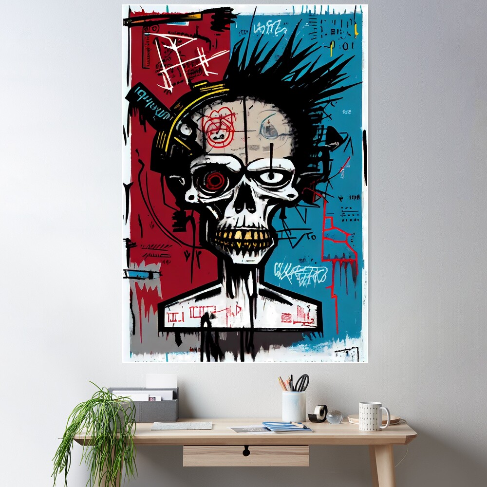 Skull Graffiti Abstract Symphony - Neo Expressionism