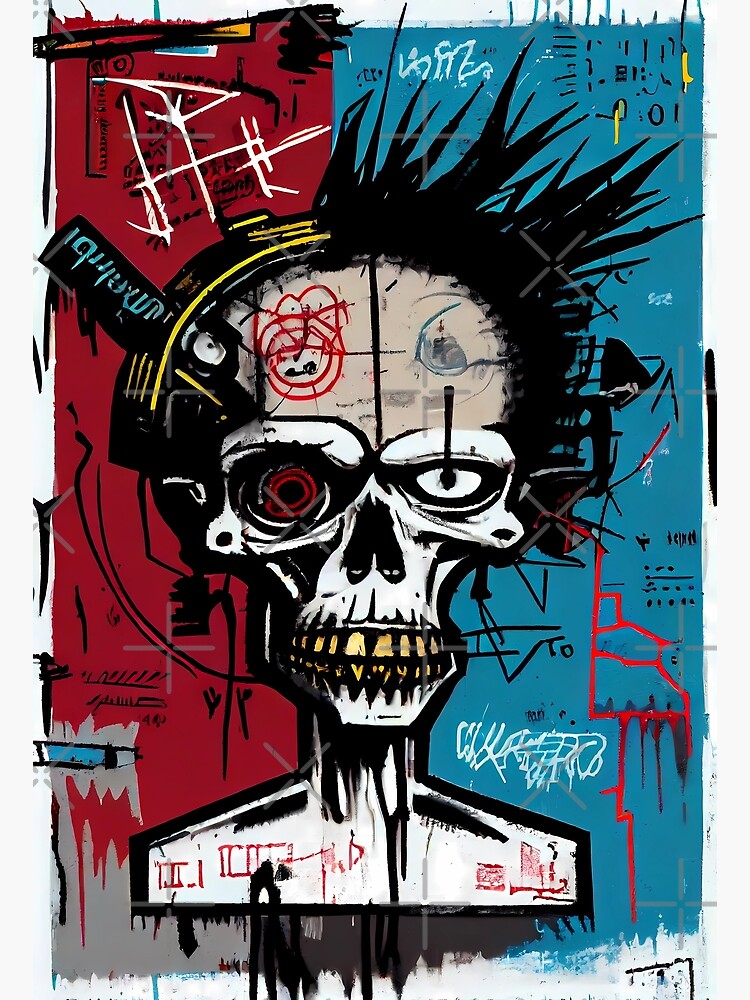 Skull Graffiti Abstract Symphony - Neo Expressionism