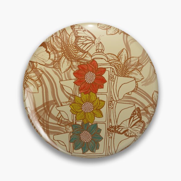 Item preview, Retro Surreal Traffic Light with Daisies and Butterflies  designed and sold by Valerie Englehart.