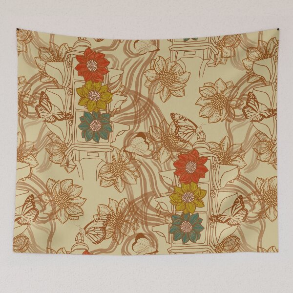 Item preview, Retro Surreal Traffic Light with Daisies and Butterflies  designed and sold by Valerie Englehart.