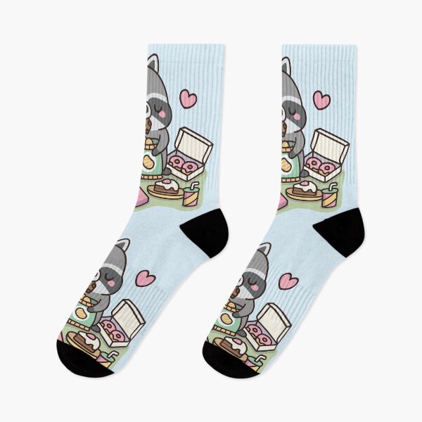 Item preview, Cute Chubby Raccoon Loves Eating Junk Food designed and sold by rustydoodle.
