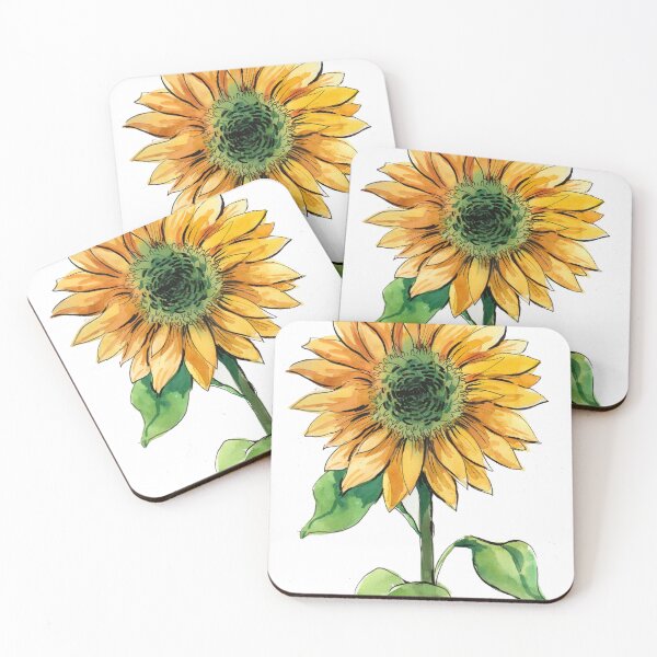 Item preview, Watercolor sunflower designed and sold by AlexBlackSea.