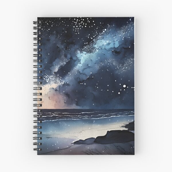 Item preview, Waves in the Starlight Watercolor Landscape designed and sold by ReginaRayDesign.
