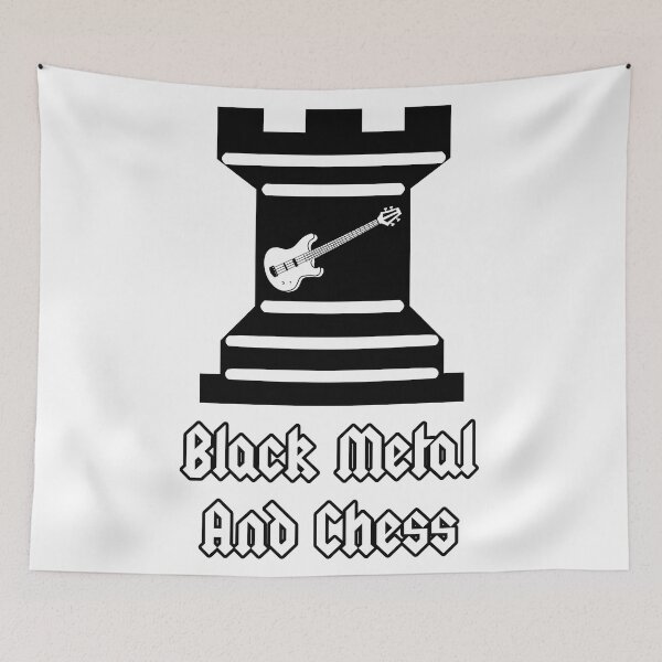 Item preview, 'Black Metal and Chess' Rock Chess Piece Design designed and sold by Ridiculam Toga.