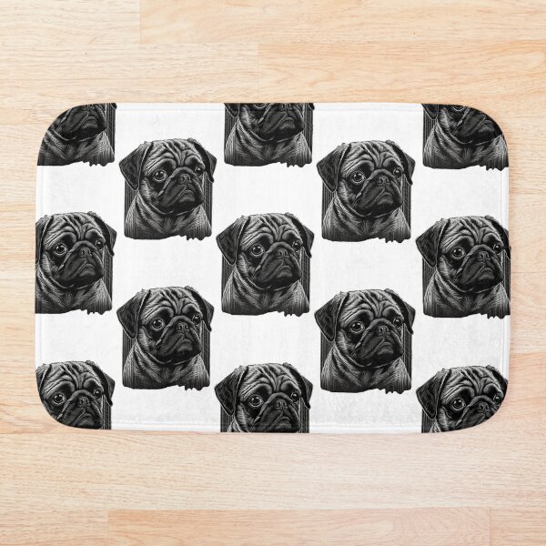 Item preview, Perro Pug Inteligente Blanco y Negro designed and sold by MaxEXP.