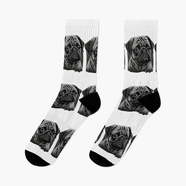 Item preview, Perro Pug Inteligente Blanco y Negro designed and sold by MaxEXP.