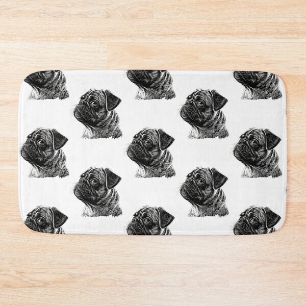 Item preview, Smart Pug Dog Black and White Sideways Pug Dog designed and sold by MaxEXP.