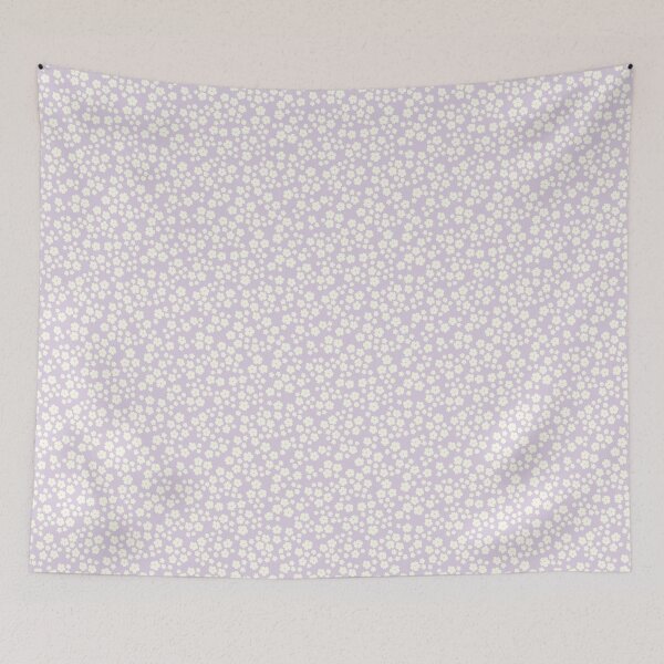 Item preview, MINI MICRO DITSY DAISY PRAIRIE VINTAGE RETRO FLORALS AND FLOWERS LILAC WHITE designed and sold by blomastudios.