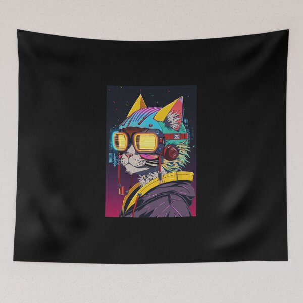 Item preview, Cyberpunk cat - Street Gang | "Cybercat Chronicles" collection designed and sold by RESToRAPTOR.
