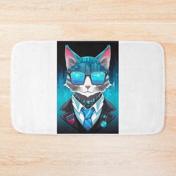 Item preview, Cyberpunk cat - Corporate Boss | "Cybercat Chronicles" collection designed and sold by RESToRAPTOR.