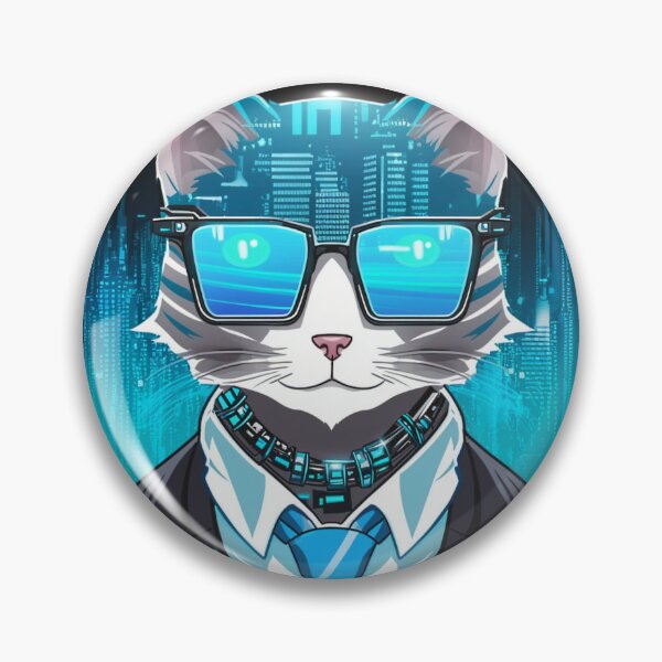 Item preview, Cyberpunk cat - Corporate Boss | "Cybercat Chronicles" collection designed and sold by RESToRAPTOR.