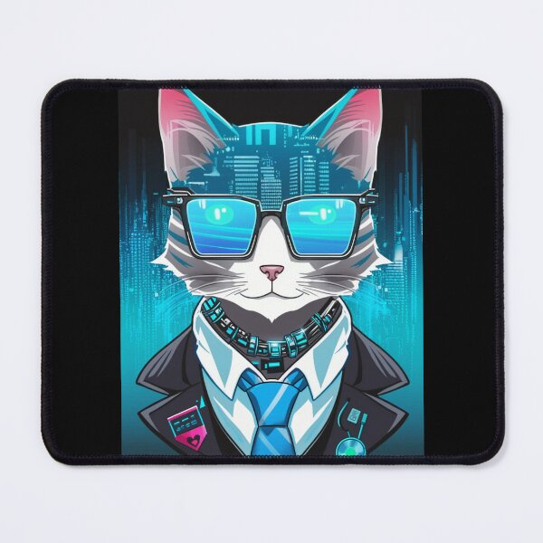 Item preview, Cyberpunk cat - Corporate Boss | "Cybercat Chronicles" collection designed and sold by RESToRAPTOR.