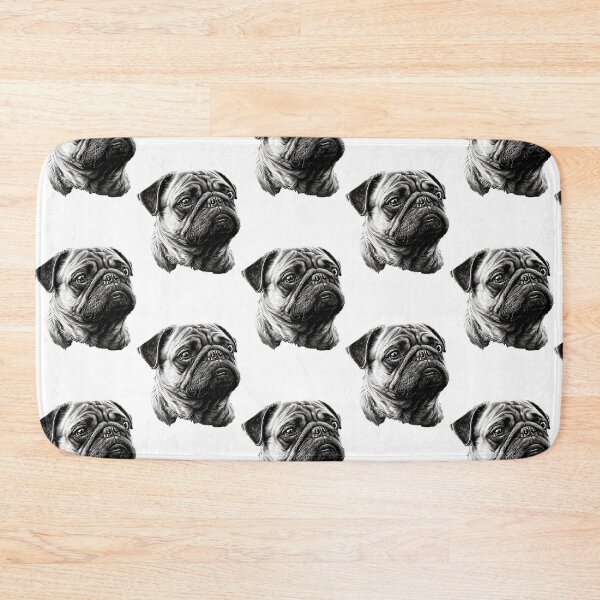 Item preview, Smart Pug Dog Black and White Sad Mood designed and sold by MaxEXP.