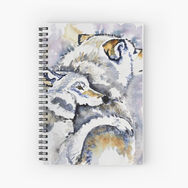 Wolf Hug - painting outside the lines Spiral Notebook