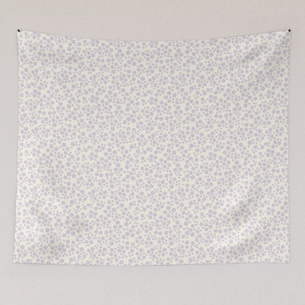 Item preview, MINI MICRO DITSY DAISY PRAIRIE VINTAGE RETRO FLORALS AND FLOWERS LILAC ON CREAM designed and sold by blomastudios.