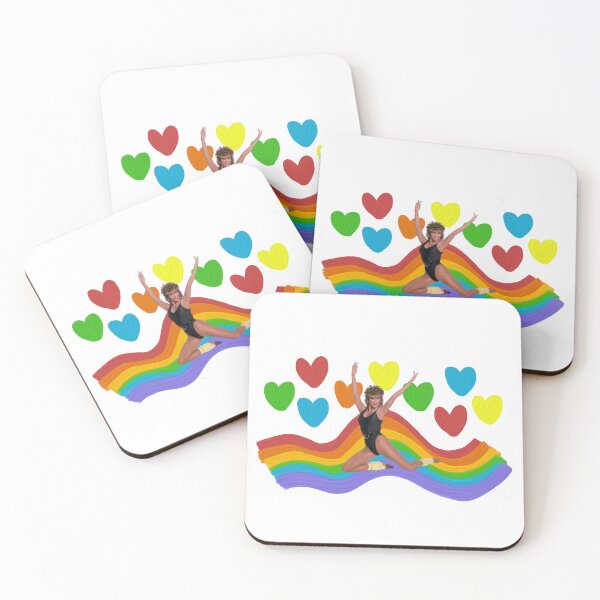 Item preview, Jane Fonda Love Hearts Rainbow Retro designed and sold by TeeKid.