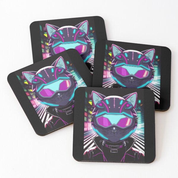 Item preview, Cyberpunk cat - Street Racer | "Cybercat Chronicles" collection designed and sold by RESToRAPTOR.
