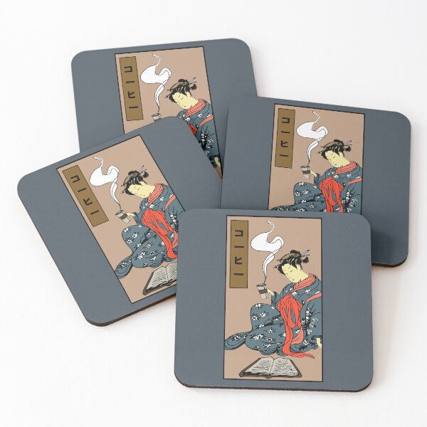 Item preview, Japanese Girl Drinking Coffee | Seneh Design Co. designed and sold by SenehDesignCo.