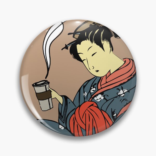 Item preview, Japanese Girl Drinking Coffee | Seneh Design Co. designed and sold by SenehDesignCo.