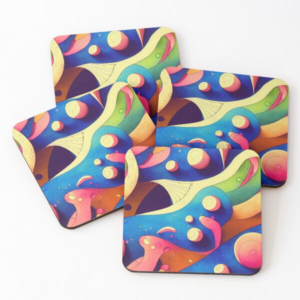 Item preview, Vibrant colorful grotesk monster inspired pattern designed and sold by ToySenTrends.