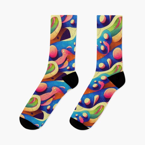 Item preview, Vibrant colorful grotesk monster inspired pattern designed and sold by ToySenTrends.