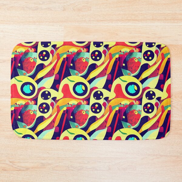 Item preview, Vibrant colorful grotesk monster inspired pattern designed and sold by ToySenTrends.