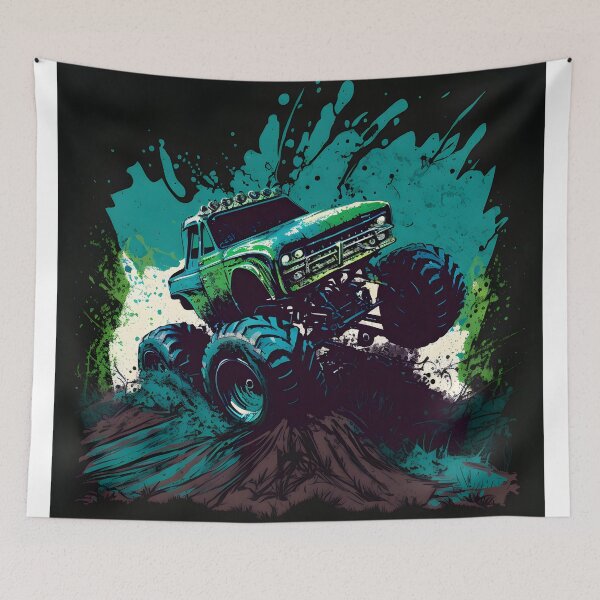 Item preview, Monster Truck - Blue and Green Racing  designed and sold by JoshiexJames.