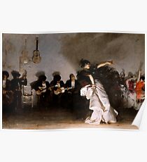 Weinlese John Singer Sargent - El-Jaleo 1882 Schöne Kunst Poster