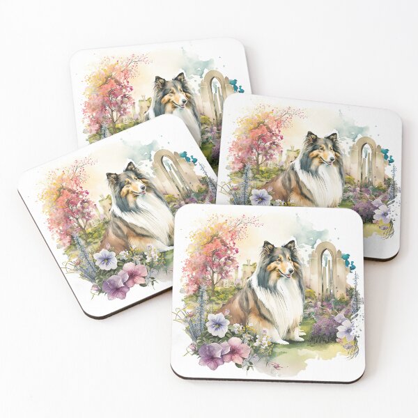 Item preview, Rough Collie Dog Watercolor designed and sold by Shmueli Bell.
