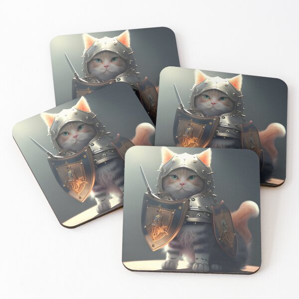 Item preview, cat as a knight, cute kitty designed and sold by DEMONIZATOR.