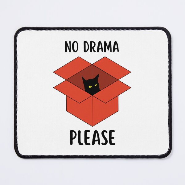 Item preview, No Drama Please - Cute Black Cat with Yellow Eyes - Funny Cat Avoiding Drama designed and sold by The Red Nox.
