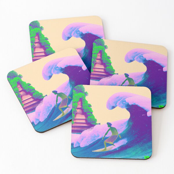 Item preview, 'Catch a Wave' Bali is Love Design - Vaporwave Style designed and sold by Ridiculam Toga.