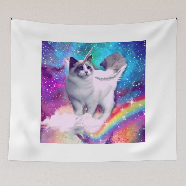 Item preview, unicorn cat spece crazy cat rainow designed and sold by BestPaintings.