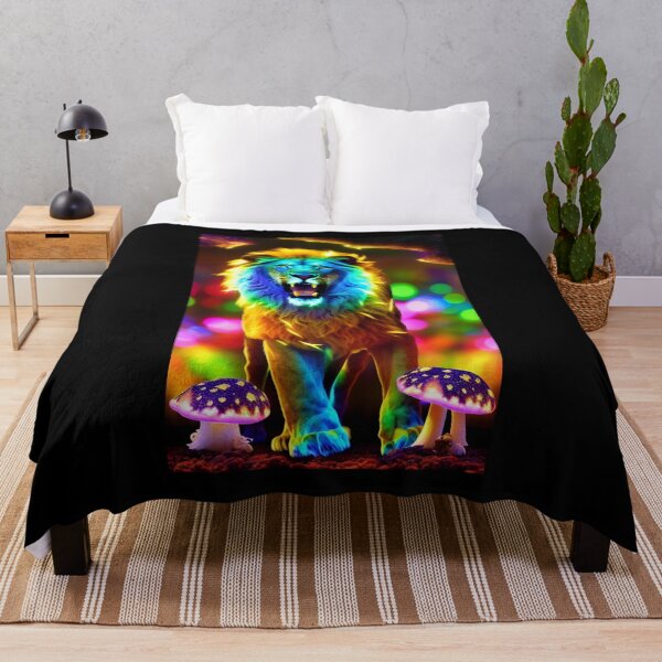 Item preview, Bioluminescent Lion x Mushroom Fantasy Art Aesthetic designed and sold by AI-INK.