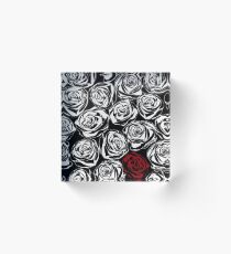 Seamless pattern with black roses flowers. Acrylic Block