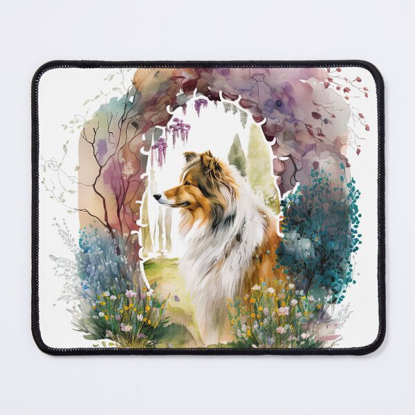 Item preview, Rough Collie Dog Watercolor designed and sold by Shmueli Bell.