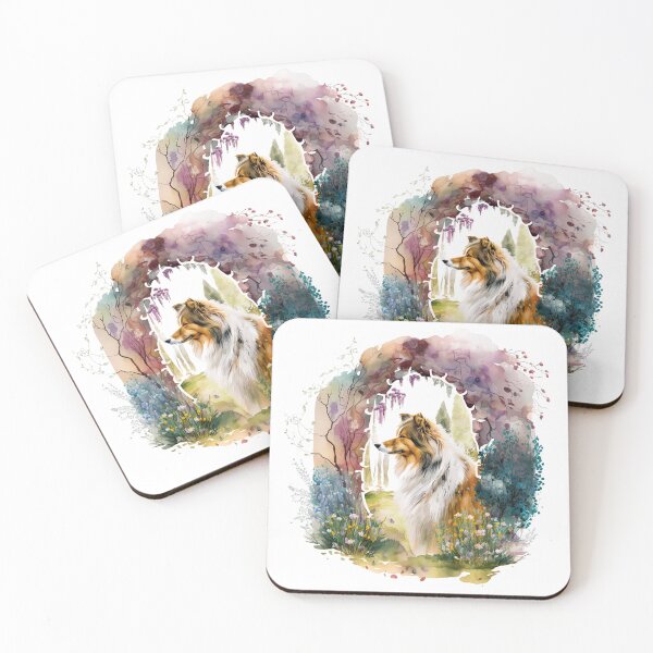 Item preview, Rough Collie Dog Watercolor designed and sold by Shmueli Bell.