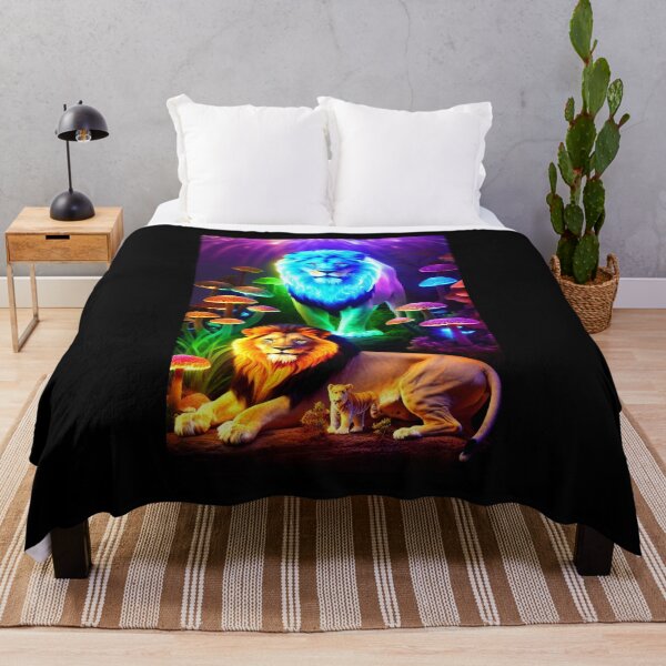 Item preview, Bioluminescent Lion x Mushroom Fantasy Art Aesthetic designed and sold by AI-INK.