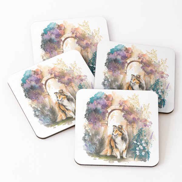 Item preview, Cute Rough Collie Dog Owner Gift - Watercolor Illustration designed and sold by Shmueli Bell.