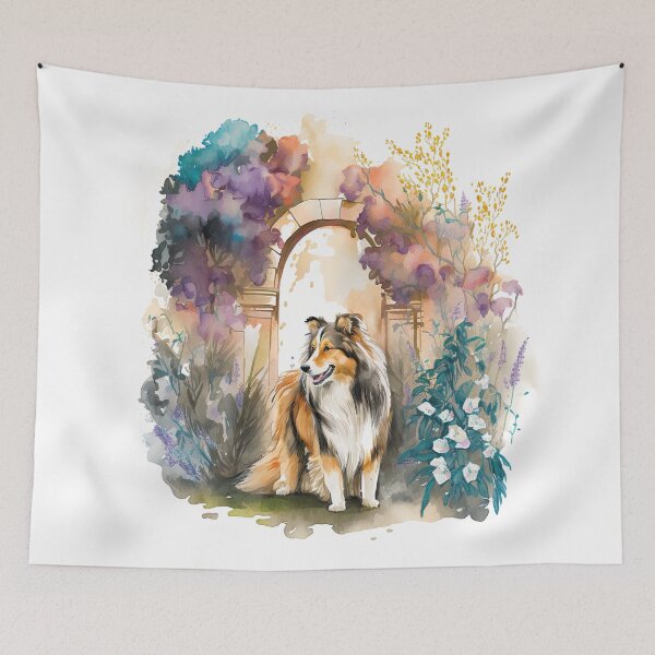 Item preview, Cute Rough Collie Dog Owner Gift - Watercolor Illustration designed and sold by Shmueli Bell.